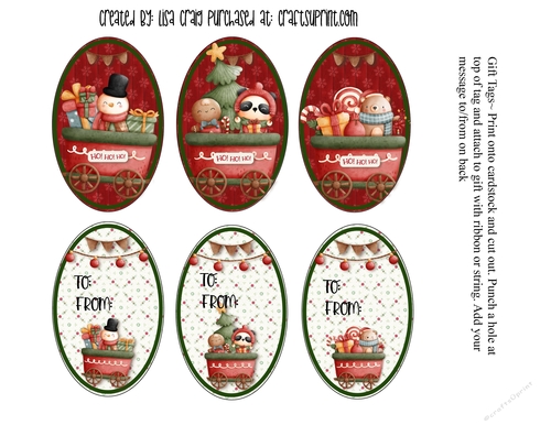 21- Santas Train Tags
