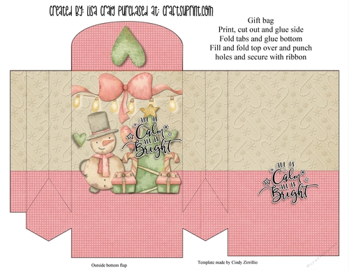 21- Vintage Snowman Gift Bag
