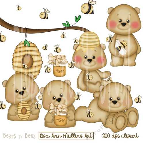 Bears-n-Bees Clipart Collection