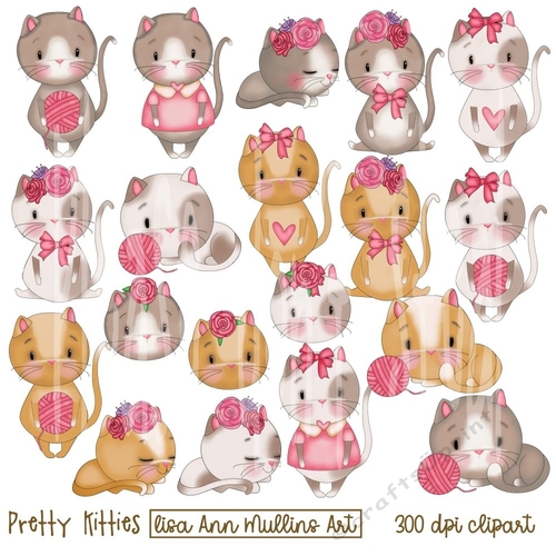 Pretty Kitties Clipart Collection