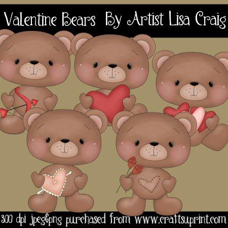 Valentine Bears Clipart