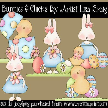 Bunnies & Chicks Clip Art