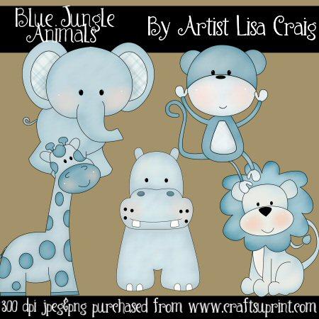Blue Jungle Animals