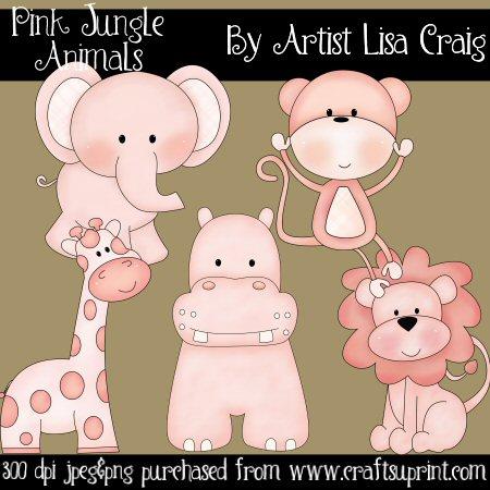 Pink Jungle Animals