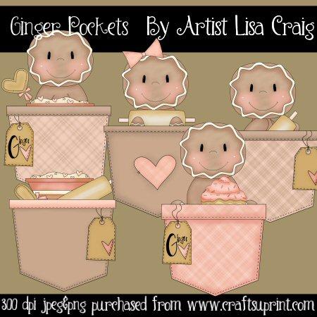Gingerbread Pockets Clip Art