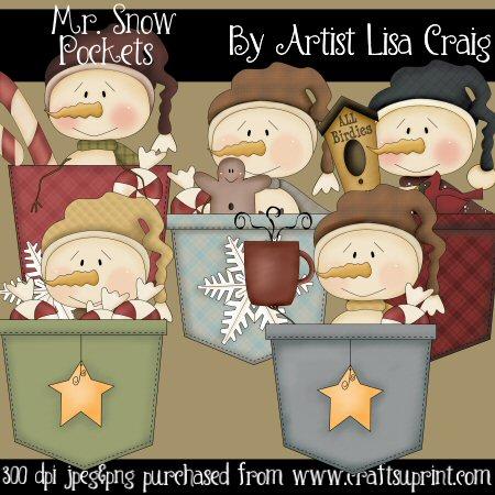 Mr. Snow Pockets Clip Art
