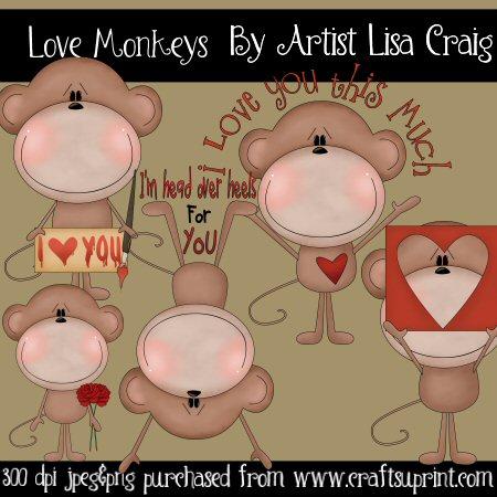Love Monkeys Clip Art