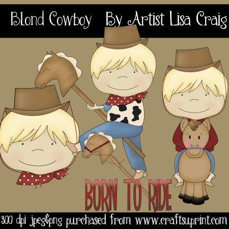 Blond Cowboys Clip Art