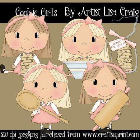 Cookie Girls Clip Art