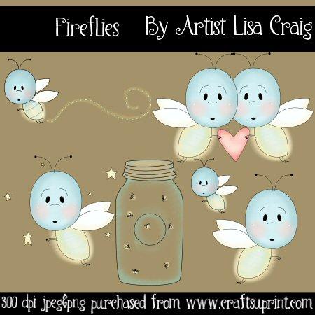 Fireflies Clip Art