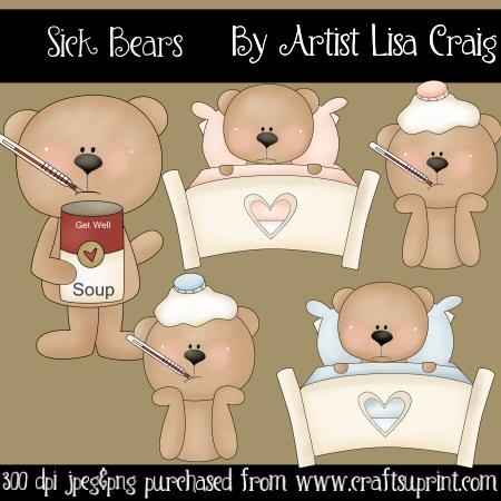 Sick Bears Clip Art