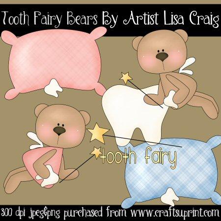 Tooth Fairy Bears Clip Art