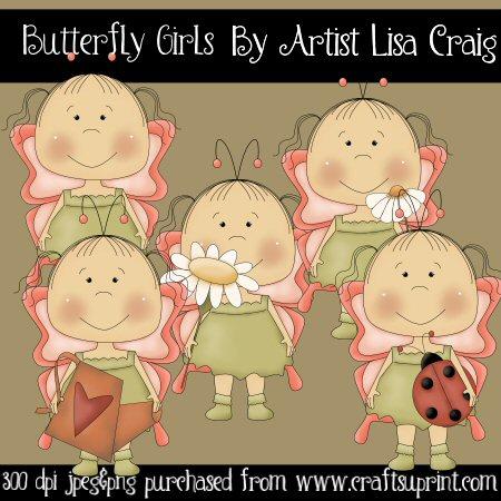 Butterfly Girls Clip Art
