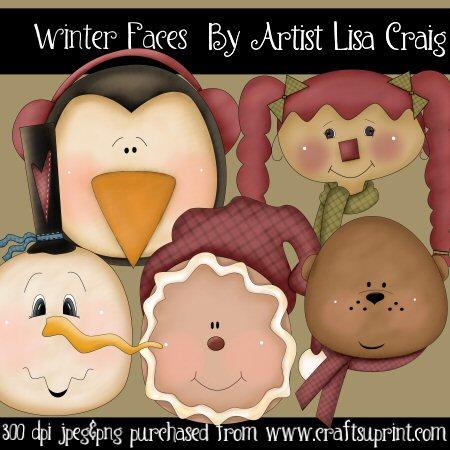 Winter Faces Clip Art