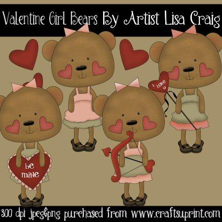 Valentine Girl Bears