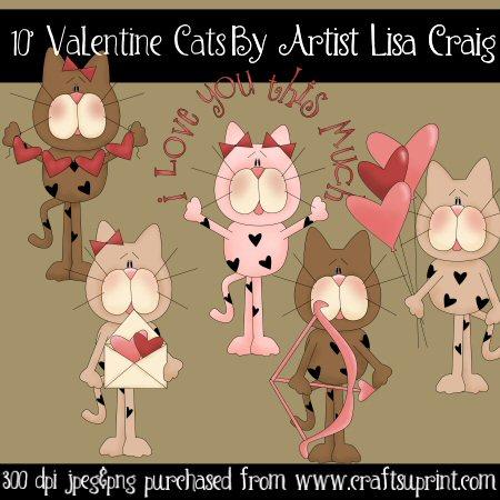 10' Valentine Cats