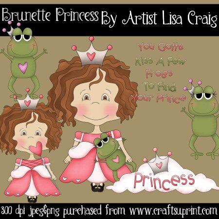 Brunette Princess Clip Art
