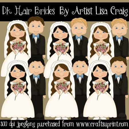 Dark Hair Brides Clip Art
