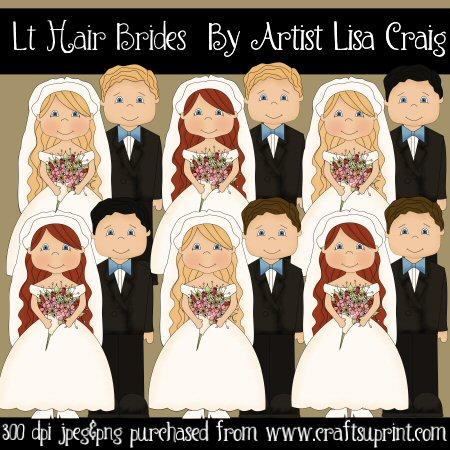 Light Hair Brides Clip Art