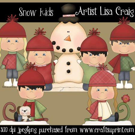 Snow Kids Clip Art