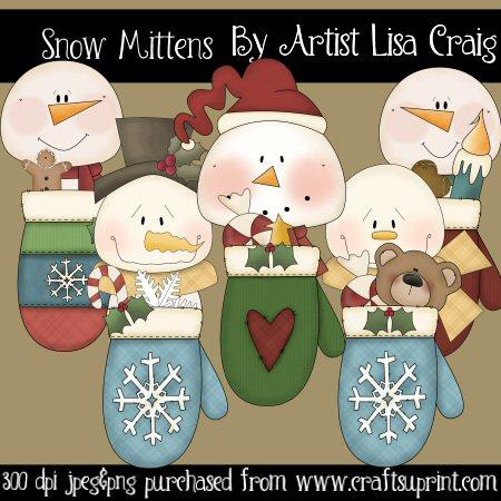 Snow Mittens Clip Art
