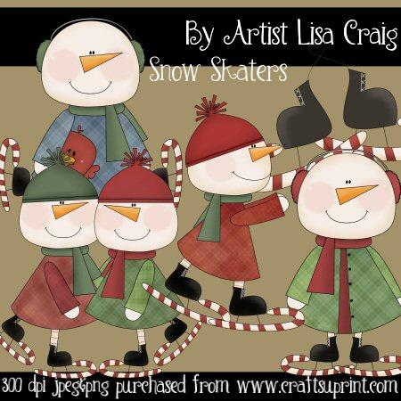 Snow Skaters Clip Art