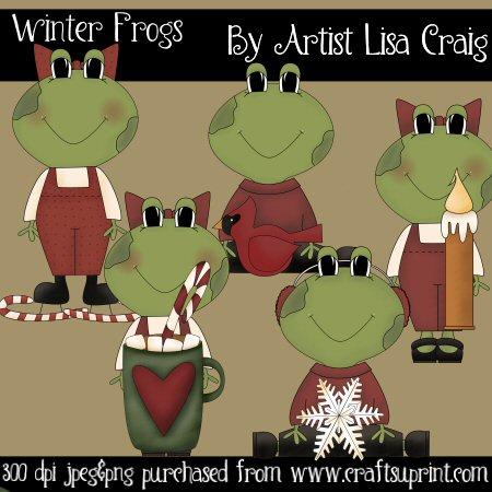 Winter Frogs Clip Art