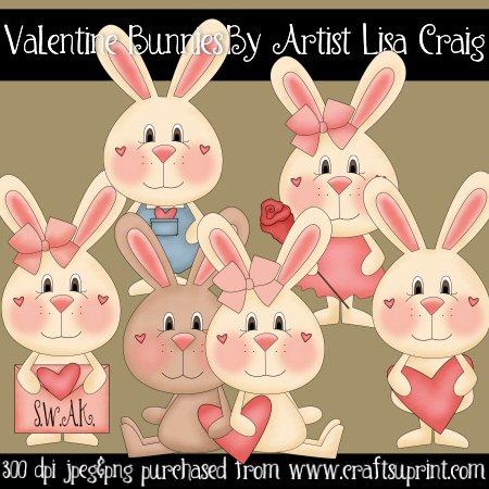 Valentine Bunnies Clip Art