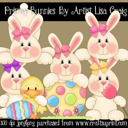 Primsy Bunnies 1 Clip Art