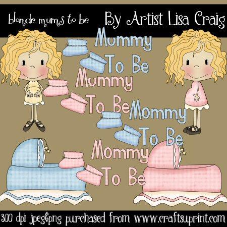 Blonde Mums to Be Clipart