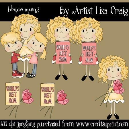 Blonde Mums Clipart