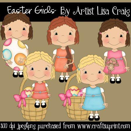 Easter Girls Clip Art