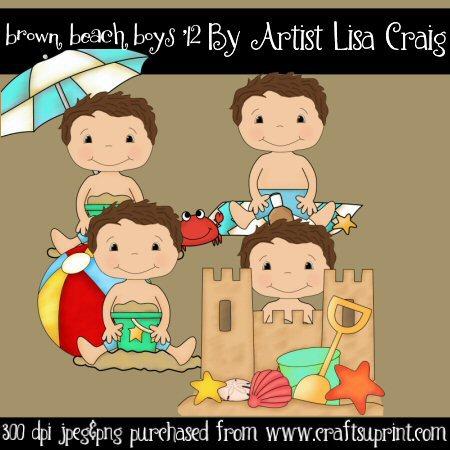 Brown Hair Beach Boys Clipart