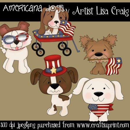 Americana Dogs Clip Art