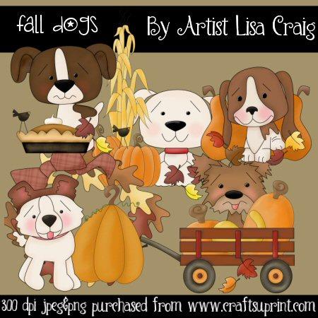 Fall Dogs Clip Art