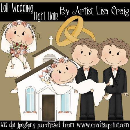 Light Hair Lolli Wedding Clipart