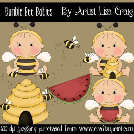 Bumble Bee Babies Clipart