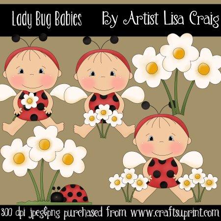 Lady Bug Babies Clipart