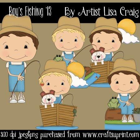 Boy's Fishing Clipart