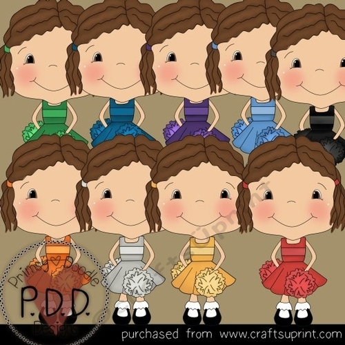 Dark Haired Cheerleader Clipart