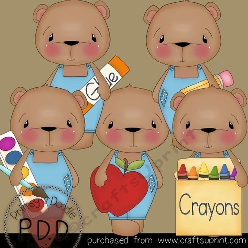 Boy School Bears Clipart