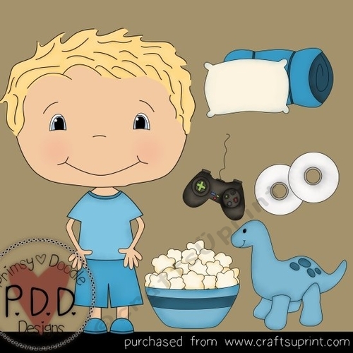 Blonde Boy Sleepover Clipart