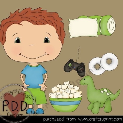Red Haired Boy Sleepover Clipart
