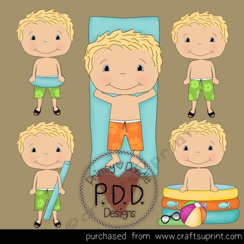 Blonde Summer Boys Clipart
