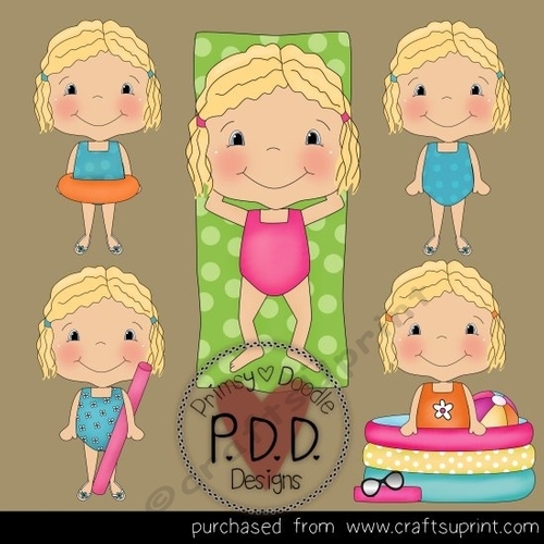 Blonde Summer Girl Clipart