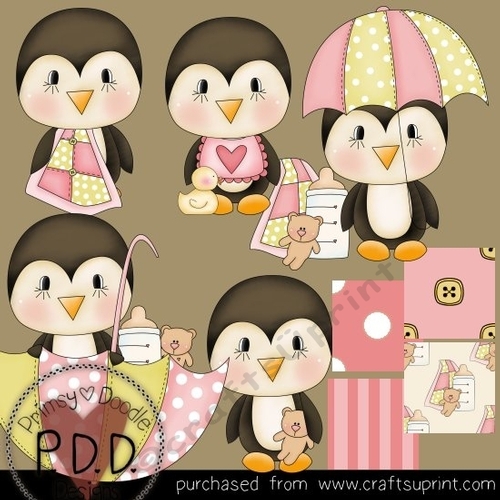 Baby Girl Penguins Clipart