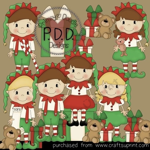 Christmas Elves 15 Clipart
