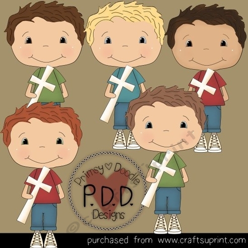 Little Boys with Crosses
