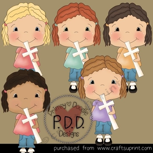 Little Girls With Crosses