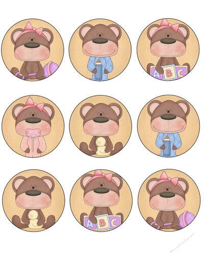 Baby Bears Tags Sheet